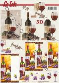 Klik her for at se flere billeder og f� mere information om varen:&nbsp; 7015 - 3D Rødvin og glas - 2 kort, 1ark.