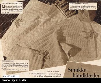 Al 51-52 Mønster: Strik Smukke Håndklæder m. flotte mønster *PDF fil*