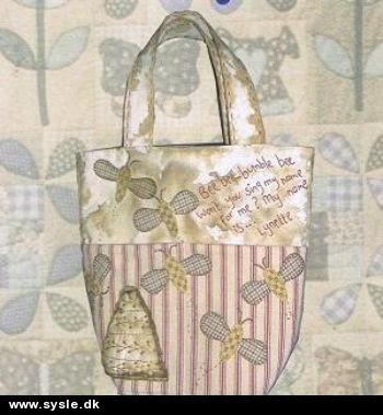 Wp 0008/ Mønster - Patchwork Taske m. Bier *SE TILBUD m.STOF*