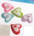 Klik her for at se flere billeder og f� mere information om varen:&nbsp; Filt Hjerter - ass. m.pynt 3x2½cm - 5stk i ps.