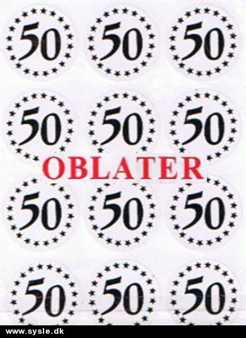 0281 Oblater - 50år Guld 24mm *24 på ark*