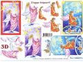 Klik her for at se flere billeder og f� mere information om varen:&nbsp; 9570 - 3D Engle blandt Stjerner - 2 kort på ark