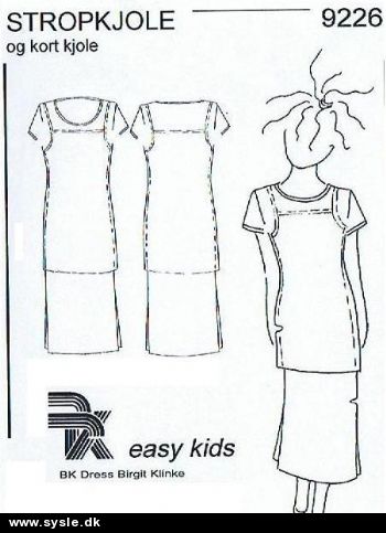 9226 BK easy kids - -Stropkjole + kort kjole (børn)*
