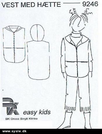 9246 BK easy kids - Vest m. hætte (børn) 6 og 10år