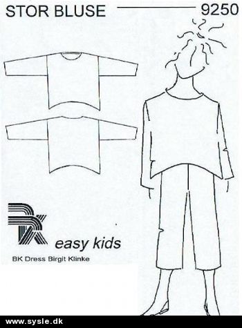 9250 BK easy kids - Stor Bluse (børn)