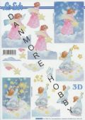 Klik her for at se flere billeder og f� mere information om varen:&nbsp; 9919 - 3D Ark - Englepige m. Stjerneskud - 2 kort