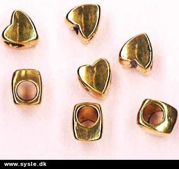 6640 Tibetansk Hjerte (4mm hul) - 8,8mm - Guld