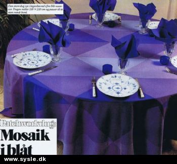 Ao 10-84-34: Mønster: Sy Dug: Mosaik i blåt 210x210cm *org*