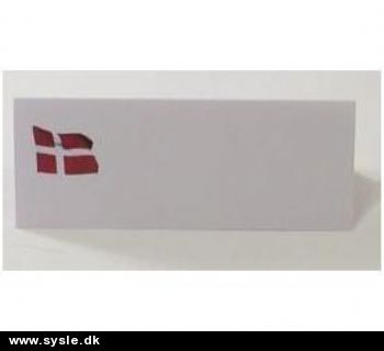 9760 - Bordkort Dansk Flag - Hvid - 10stk.
