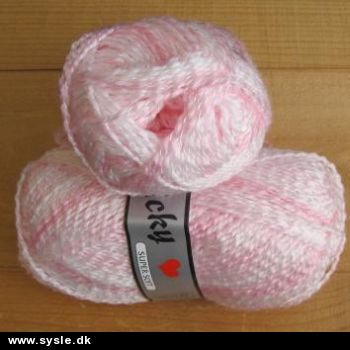 001 Nicky Acryl - Lys ROSA/ROSA/HVID meleret - 1ng.