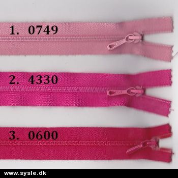 Lynlås - Spiral 4mm - Pink flere farver. 