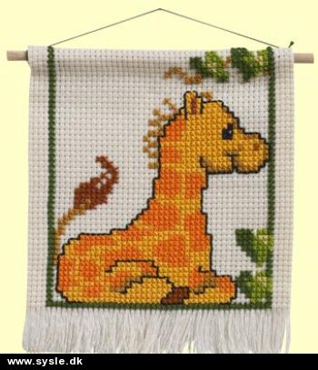 Pe 13-9355/ Broderi på Aida GIRAF - 16x18cm - 1stk.