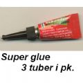 Klik her for at se flere billeder og f mere information om varen:  Super Glue - 3 x 1g Tube i box *NYHED*