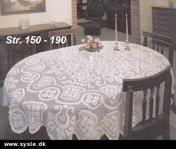 Sysle.dk - Håndarbejdsbutik: 02 Mønster: Hæklet dug str. 150-190cm *PDF fil* - MØNSTER: Strik/Hækl, Duge og Løber - Hæklet*, Store duge