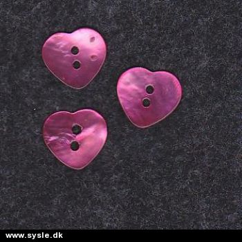 708 Hjerteknap 15mm - Rosa Perlemor *3stk.*