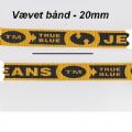 Klik her for at se flere billeder og f mere information om varen:  Vævet Jeans bånd - 20mm gul/sort - pr.m. 