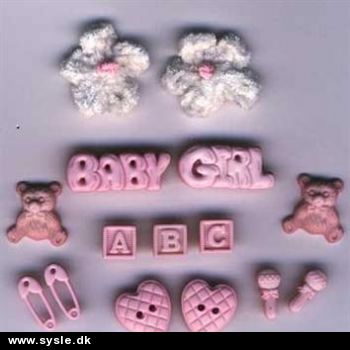 Knapper i ps. *Baby pige* 10 ass.