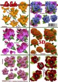 Klik her for at se flere billeder og f� mere information om varen:&nbsp; 7417 - 3D bl. Blomster (mini) 6 på ark.