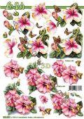 Klik her for at se flere billeder og f� mere information om varen:&nbsp; 5535 - 3D Hibiscus/sommerfugl - 2 på ark.