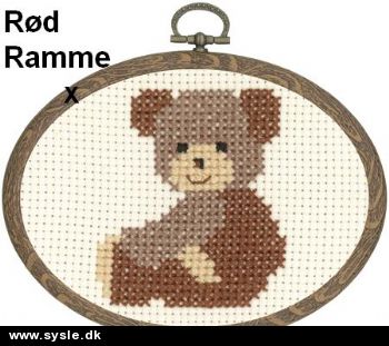 ::Pe 13-1387/ Broderi i ramme - Bamse - 11x15cm - 1stk.