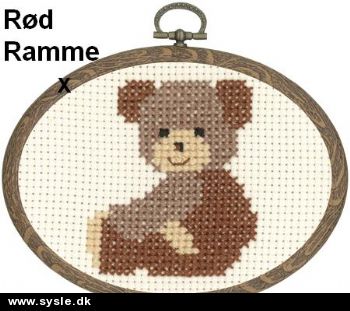 1387 Broderi i ramme - Bamse - 11x15cm - 1stk.