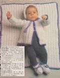 Klik her for at se flere billeder og f� mere information om varen:&nbsp; 01-s07 Mønster: Hækl Babyjakke mm. + Tæppe 0-12mdr.