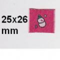 Klik her for at se flere billeder og f mere information om varen:  2,5x2,6cm Mærke: Pink med snemand - 1stk. 