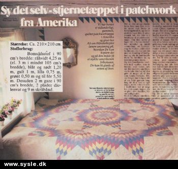 Ao 01-79-06: Mønster: Sy Patchworktæppe/stjerne ca. 210x210 *org*