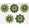 Klik her for at se flere billeder og f� mere information om varen:&nbsp; 2702 Filt Blomster - 5 ass. m.knap 5½cm - grøn
