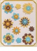 Klik her for at se flere billeder og f� mere information om varen:&nbsp; 2716 Filt Blomster - 11 ass. 2,5-4,5cm - Gul/Tyrkis