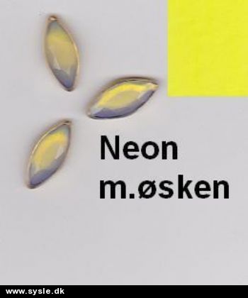 6401 Lang Knap m.øsken: 16mm Neon gul - 3stk