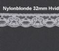 Klik her for at se flere billeder og f mere information om varen:  9932 Nylon Blonde 32mm Hvid - pris pr.m. 