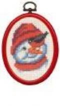 Klik her for at se flere billeder og f mere information om varen:  Pe 13-5276/ Broderi i flexramme - Snemand/fugl - 7x9cm - 1stk.