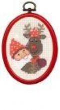 Klik her for at se flere billeder og f mere information om varen:  Pe 13-5275/ Broderi i flexramme - Nisse/rudolf - 7x9cm - 1stk.