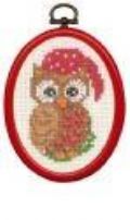 Klik her for at se flere billeder og f mere information om varen:  Pe 13-5272/ Broderi i flexramme - Juleugle - 7x9cm - 1stk.