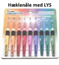 Klik her for at se flere billeder og f mere information om varen:  Hæklenåle med LYS - str. 3,5 - 6,5 med skaft (incl. batteri)