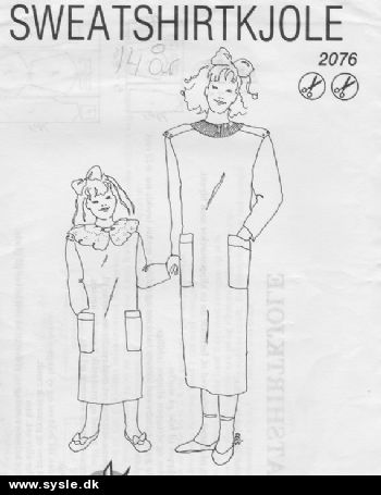 Si 2076 symønster - Sweatshirtkjole (bø.)