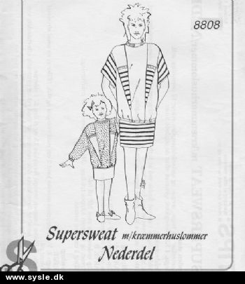 Si 8808 symønster - Supersweat m. kræmmerhuslommer+nederdel (bø.)