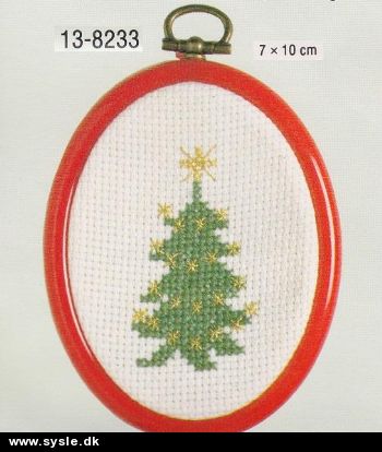 pe 13-8233/ Broderi - Jul i flexramme - Juletræ 7x10cm (hvid)