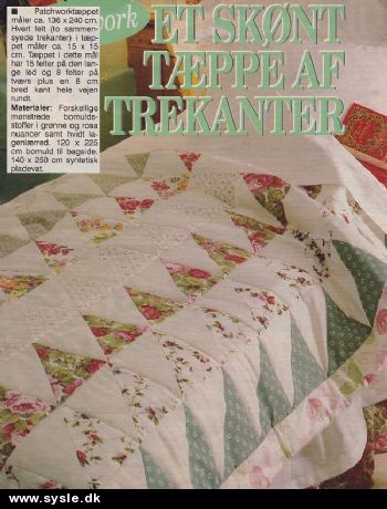 Hm 01-01-26: Mønster: Patchwork tæppe af 3k 136x240cm *org*