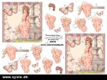 89076 - 3D Pige og sommerfugl - 2 på ark.