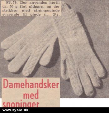 Fj 45-51-19: Mønster: Strikket handsker med snoninger *org*