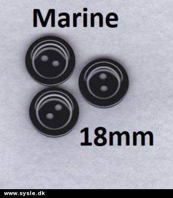 0793 Knap: 2huls, Marine blå (med grå kant) 18mm