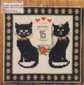 Klik her for at se flere billeder og f� mere information om varen:&nbsp; Hv 51-78-26: Mønster: Broderet kalender med katte 23x24cm *org*