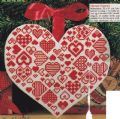 Klik her for at se flere billeder og f mere information om varen:  Sø 47-98-46: Mønster: Broder hjerte som juleophæng 35x35cm *org*