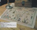 Klik her for at se flere billeder og f mere information om varen:  Hv 19-78-52: Mønster: 100år gl. Broderet Navneklud 36x41cm *org*