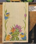 Klik her for at se flere billeder og f mere information om varen:  Hv 05-81-51: Mønster: Broder Påskeløber med kyllinger 25x90cm *org*