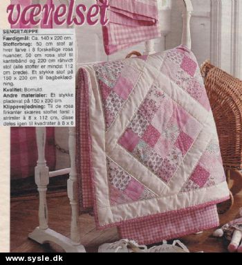 Hv 23-98-49: Mønster: Patchwork tæppe af 4k 140x220cm *org*