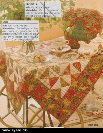 Hv 43-95-79: Mønster: Patchwork dug/tæppe 4k - 108x108cm *org*.