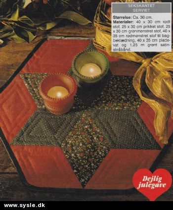 Hv 51-93-53: Mønster: Patchwork Serviet/dug - 36cm *org*